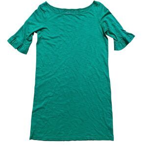Lilly Pulitzer Small Somerset Pima Cotton Dress Emerald Green Half Sleeve READ